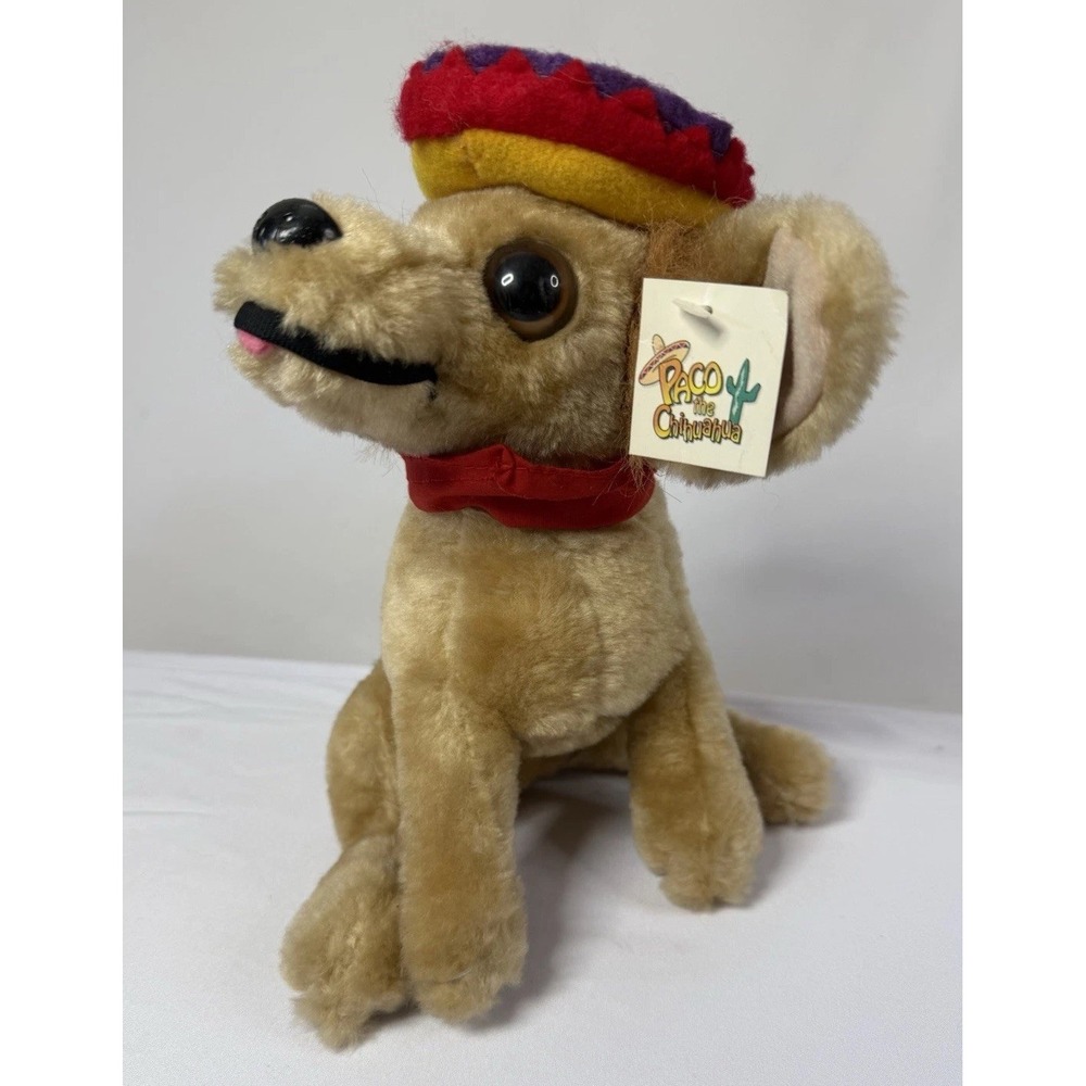 Vintage 1998 Nanco Paco The Chihuahua With Sombrero 10" Plush
